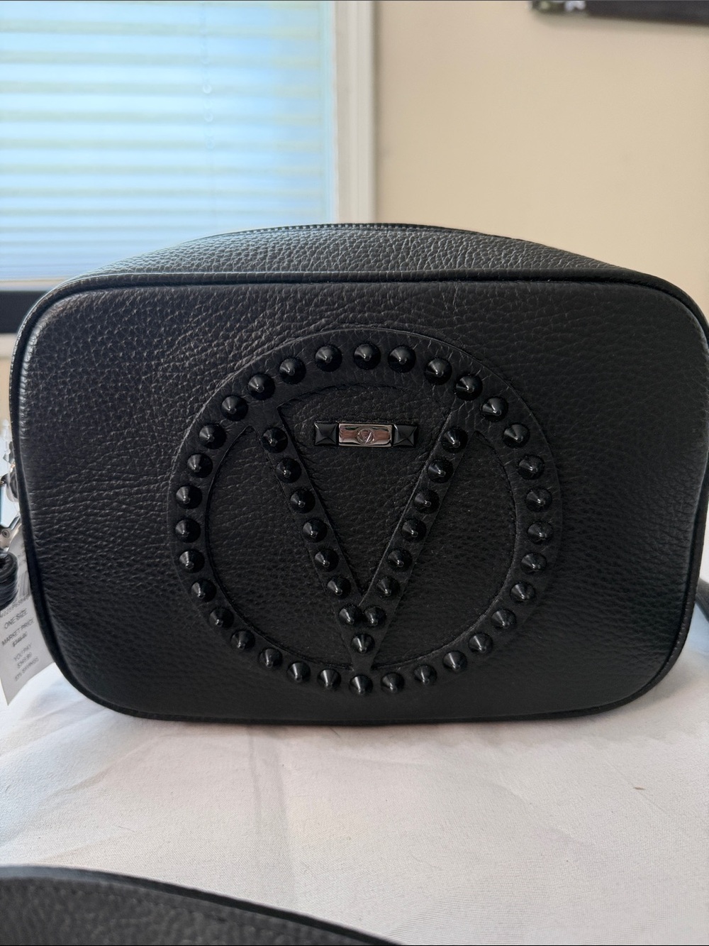 Valentino Black Studded V Logo Crossbody Bag